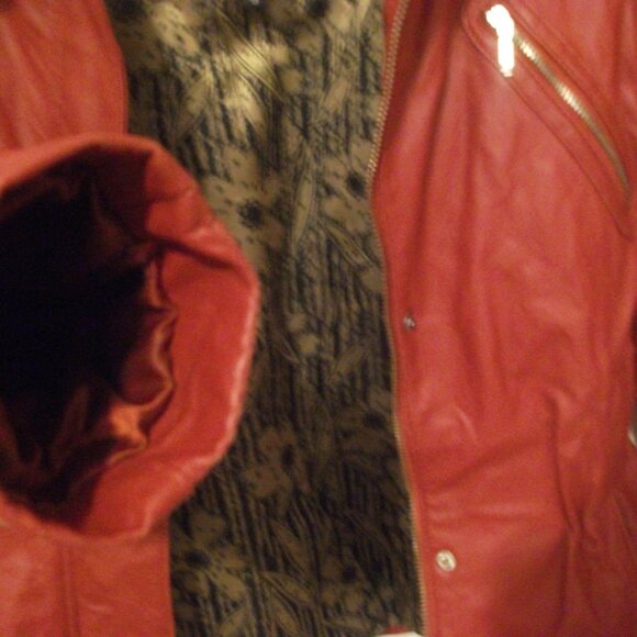 Bod & Christensen Couture Leather Jacket, Red, Small - Picture 6 of 7